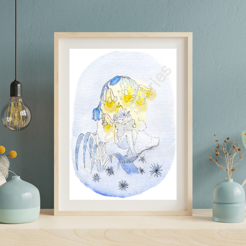 Print - Bluebell fairy reading